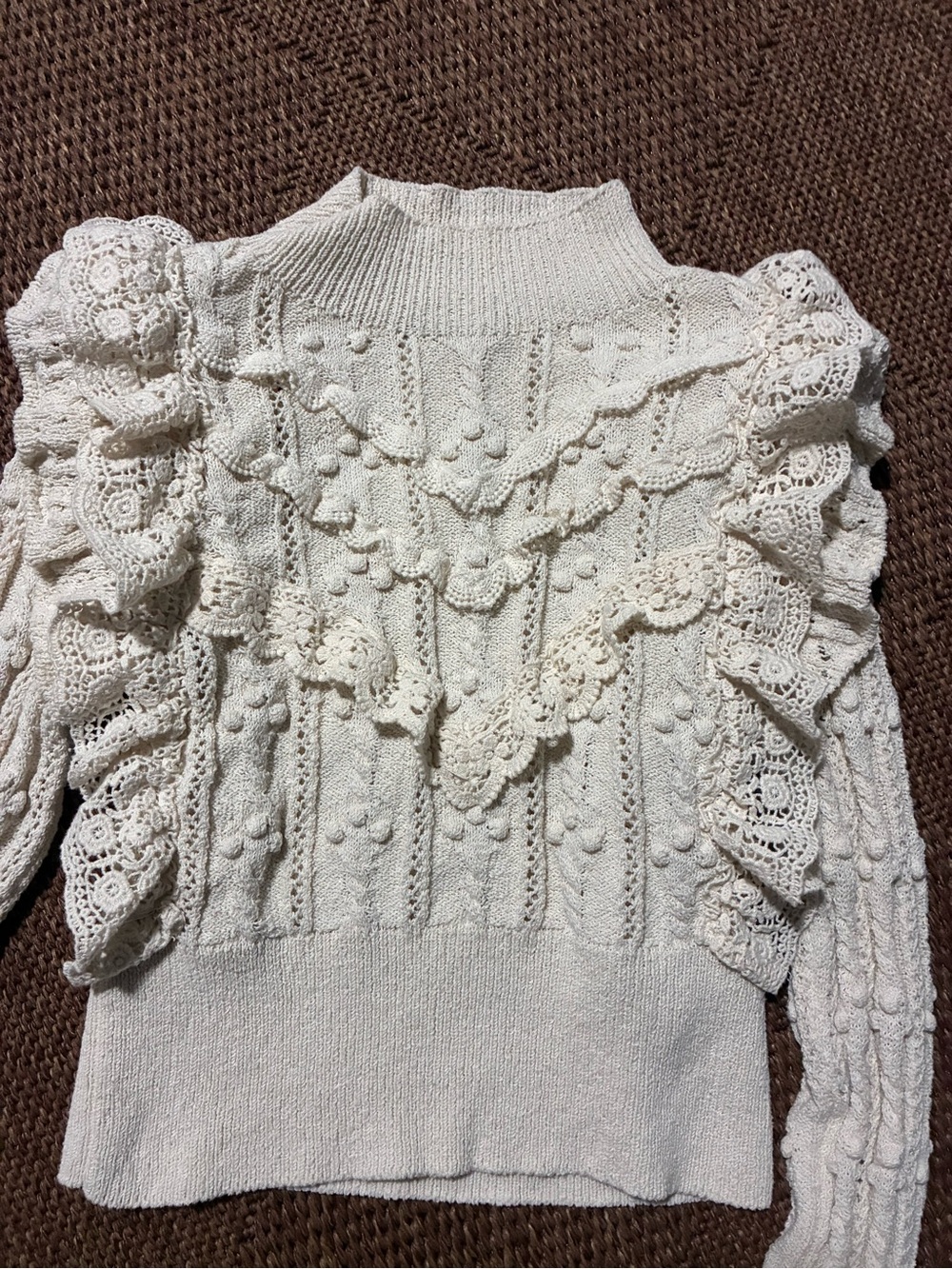 white Zara knit long-sleeved sweater M - Picture 2 of 4